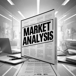Фото результата оказанных консалтинговых услуг - отчета об анализе рынка на офисном столе